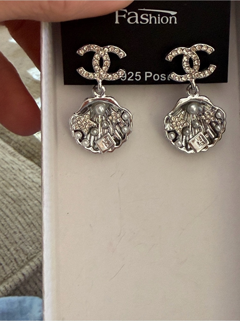 Silver-Tone Crystal - pearl Post Drop Earrings, NEW, Fashion Jewelry - Picture 6 of 9